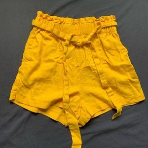 Yellow Paper bag Shorts
